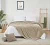 Ribbed Beige Double Bed Blanket