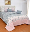 Dawn Double Bedding Set with Reversible Comforter, Flat Bedsheet, Pillow covers & Cushions, 6 Pcs