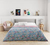 220 GSM Floral Blue Printed Reversible Double Bed Comforter