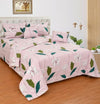 Pink Rose Double Bedding Set with Reversible Comforter, Flat Bedsheet, Pillow covers & Cushions, 6 Pcs