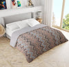 220 GSM Brown Zig Zag Printed Reversible Double Bed Comforter