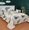 Leafy Double Bedding Set with Reversible Comforter, Flat Bedsheet, Pillow covers & Cushions, 6 Pcs