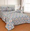 Jaipuri Print Double Bedding Set with Reversible Comforter, Flat Bedsheet, Pillow covers & Cushions, 6 Pcs