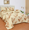 Yellow Autumn Double Bedding Set with Reversible Comforter, Flat Bedsheet, Pillow covers & Cushions, 6 Pcs