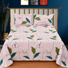 Pink Rose Double Bedding Set with Reversible Comforter, Flat Bedsheet, Pillow covers & Cushions, 6 Pcs