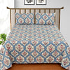 Jaipuri Print Double Bedding Set with Reversible Comforter, Flat Bedsheet, Pillow covers & Cushions, 6 Pcs