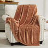 Coffee Ribbed Sherpa Single Bed Throw Blanket