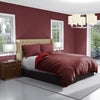 Maroon Ribbed Sherpa Single Bed Duvet Cover