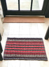 Red Microfiber Striped Door Mat 30X46 Cm