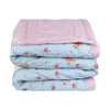 220 GSM Oceanic Pink Rose Printed Reversible Double Bed Comforter