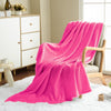 Pink Ribbed Sherpa Single Bed Throw Blanket