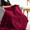 Maroon Ribbed Sherpa Single Bed Throw Blanket