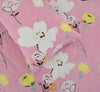 Pink Blossom Flora Blue Double Bed Bedsheet with 2 Pillow covers