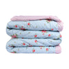 220 GSM Oceanic Pink Rose Printed Reversible Double Bed Comforter