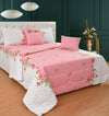 Pink Polka Double Bedding Set with Reversible Comforter, Flat Bedsheet, Pillow covers & Cushions, 6 Pcs