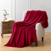 Maroon Ribbed Sherpa Single Bed Throw Blanket