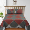 Abstract Maroon Double Bed Bedsheet with 2 Pillow covers