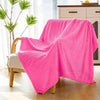 Pink Ribbed Sherpa Single Bed Throw Blanket