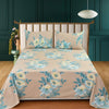 Floral Beige Double Bed Bedsheet with 2 Pillow covers