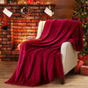 Maroon Ribbed Sherpa Single Bed Throw Blanket