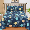 Sea Leaf Double Bedding Set with Reversible Comforter, Flat Bedsheet, Pillow covers & Cushions, 6 Pcs