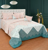 Lines and More Double Bedding Set with Reversible Comforter, Flat Bedsheet, Pillow covers & Cushions, 6 Pcs