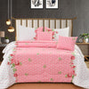 Pink Polka Double Bedding Set with Reversible Comforter, Flat Bedsheet, Pillow covers & Cushions, 6 Pcs