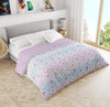 220 GSM Oceanic Pink Rose Printed Reversible Double Bed Comforter