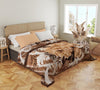 Flora Sepia Double Bed 2 Ply Blanket