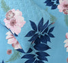 Flora Blue Double Bed Bedsheet with 2 Pillow covers