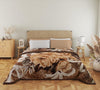 Flora Sepia Double Bed 2 Ply Blanket