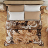 Flora Sepia Double Bed 2 Ply Blanket