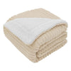 Ribbed Beige Double Bed Blanket