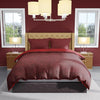 Maroon Ribbed Sherpa Double Bed Duvet Cover