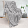 Grey Ribbed Sherpa Double Bed Throw Blanket